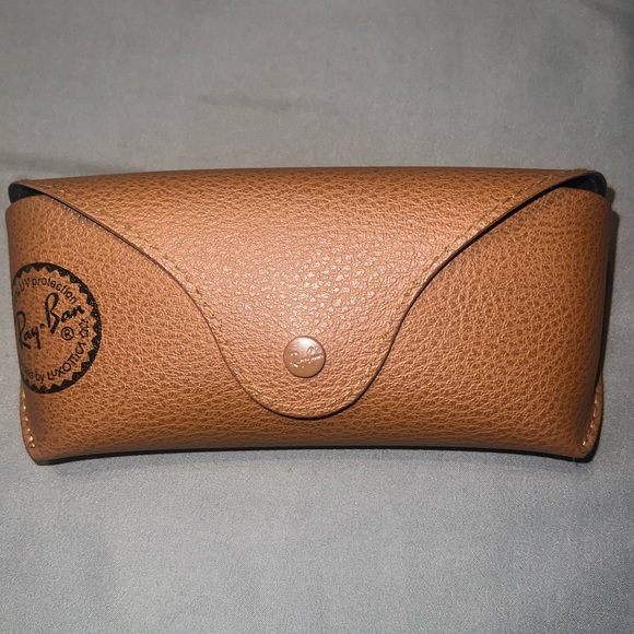 Ray Ban Original Brown Leather Style Medium Case - Picture 2 of 4